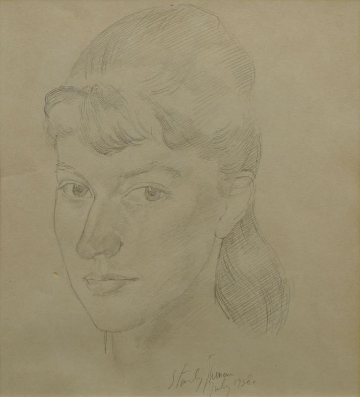 Sir Stanley Spencer CBE RA, British 1891-1959- Portrait of a girl